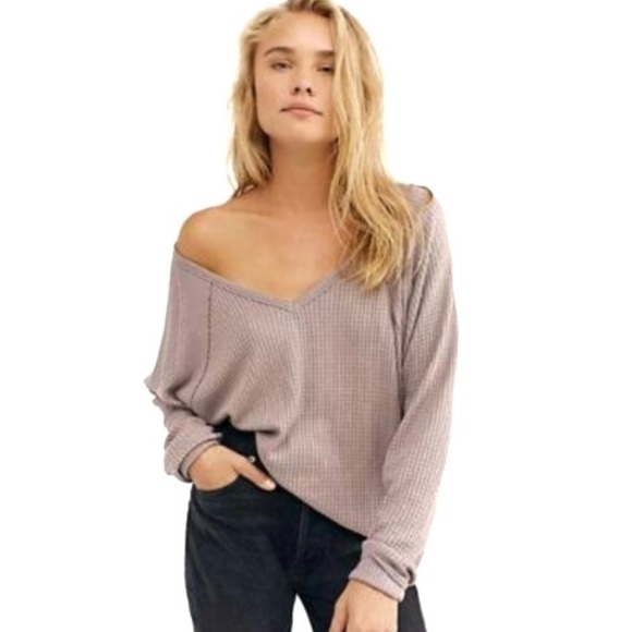 We The Free Santa Clara Toasted Oats Thermal Waffle Long Sleeve Shirt Small - Picture 6 of 6